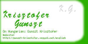 krisztofer gunszt business card